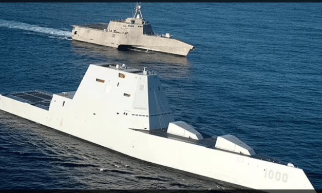 Video shows swarm of six unidentified drones fly over US Navy’s most advanced destroyer ship off the coast of California, while vessel was in international waters