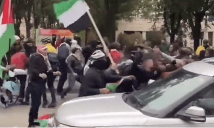 (WATCH) Pro-Hamas protesters beat Black Hebrew Israelites with Palestinian flags in Chicago