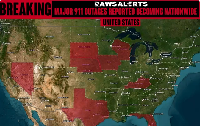 BREAKING – Widespread 911 Outages Reported in At Least NINE States
