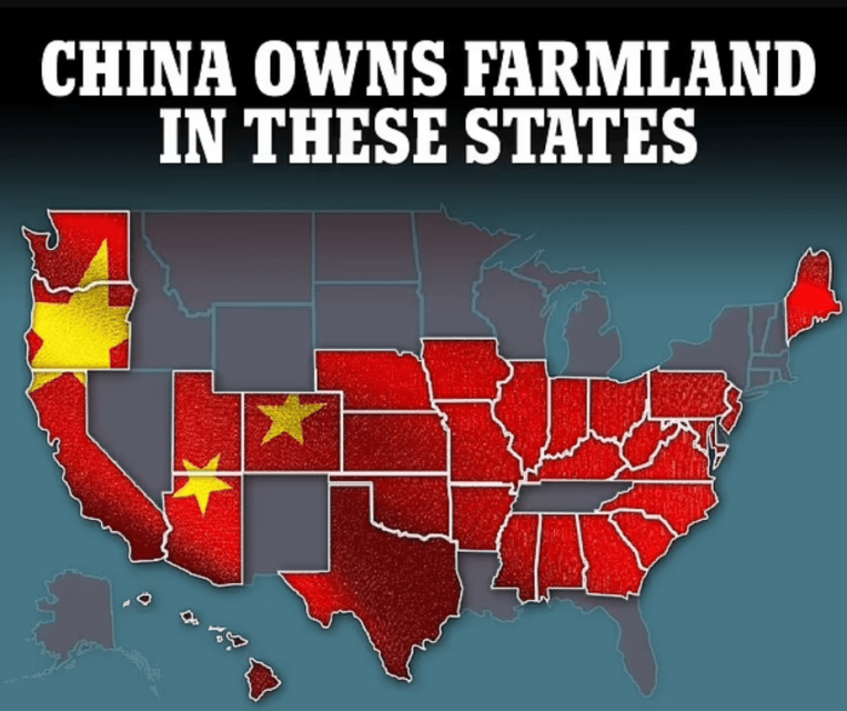 Shocking Map Reveals Vast US Farmland Owned by Chinese Government