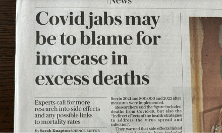 UK’s Telegraph Comes Clean – Front Page Headline Reads “Covid Jabs May Be to Blame for Increase in Excess Deaths”