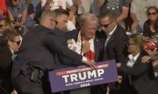 [VIDEO] TRUMP HIT BY GUN FIRE AT RALLY, BLEEDING – VIDEO AND PICTURES HERE